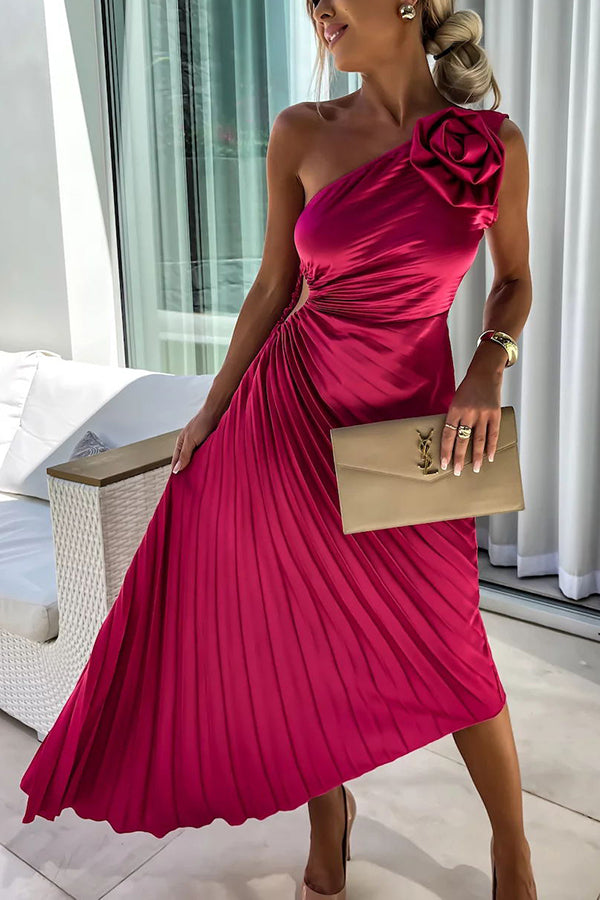 Women’s Pleated Shoulder Dress | Midi