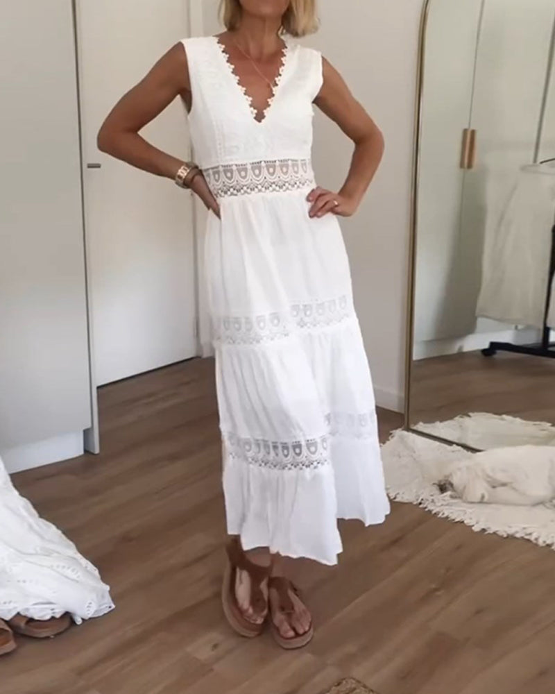 Women's Boho Flowy Dress with Wrap Design and Draped Style