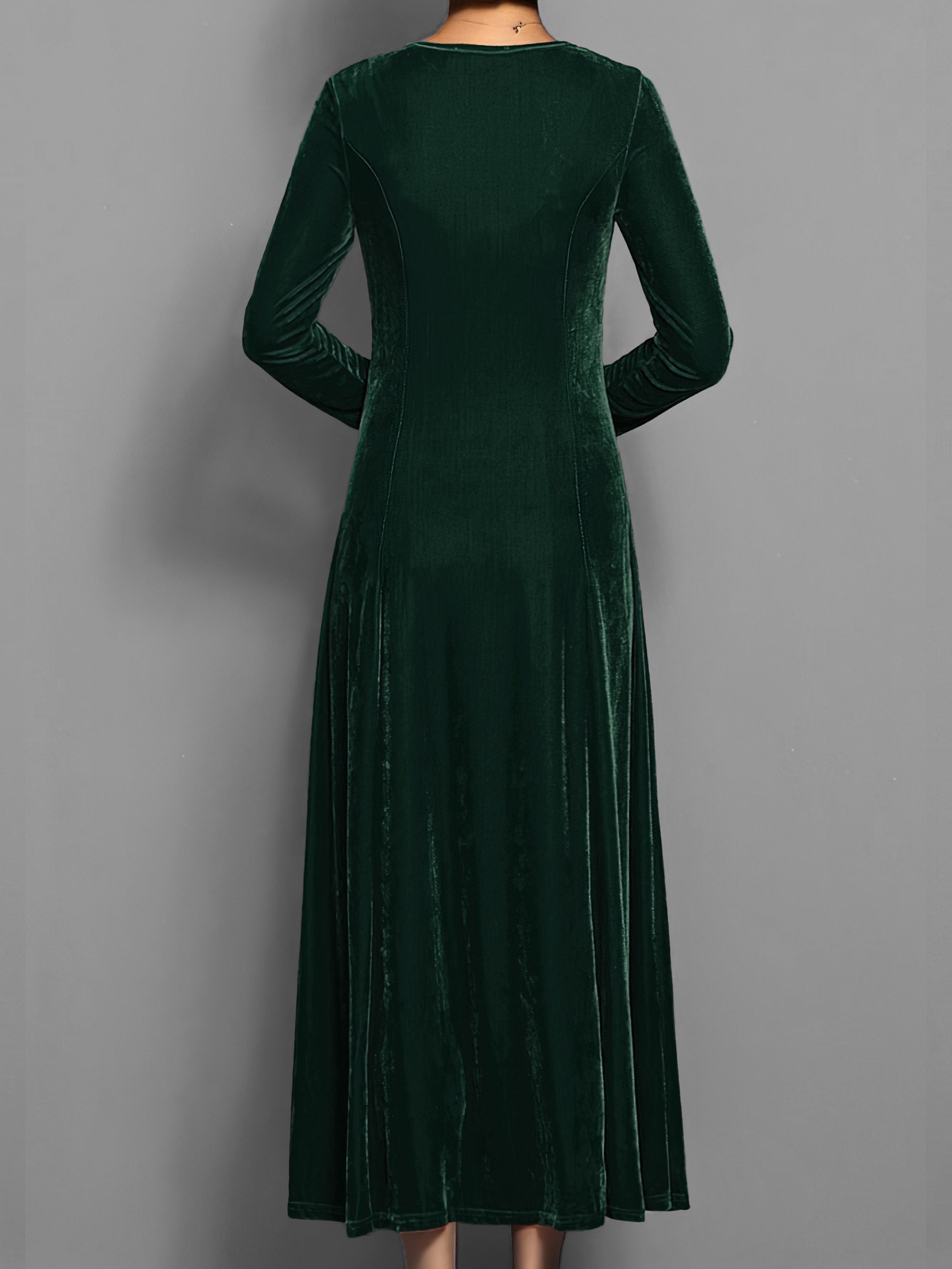 Women's Velvet Dress with Classic Design and Elegant Fit