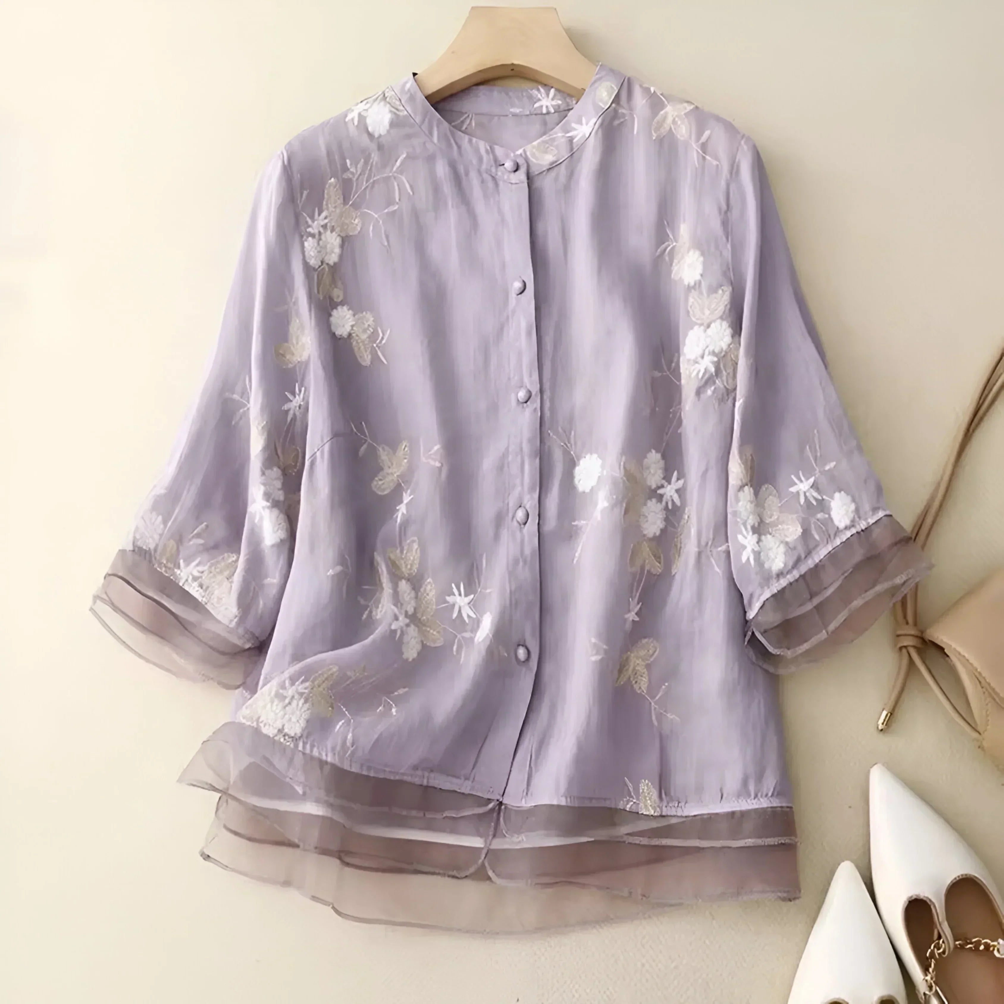 Women’s Embroidered Floral Top | Casual Style