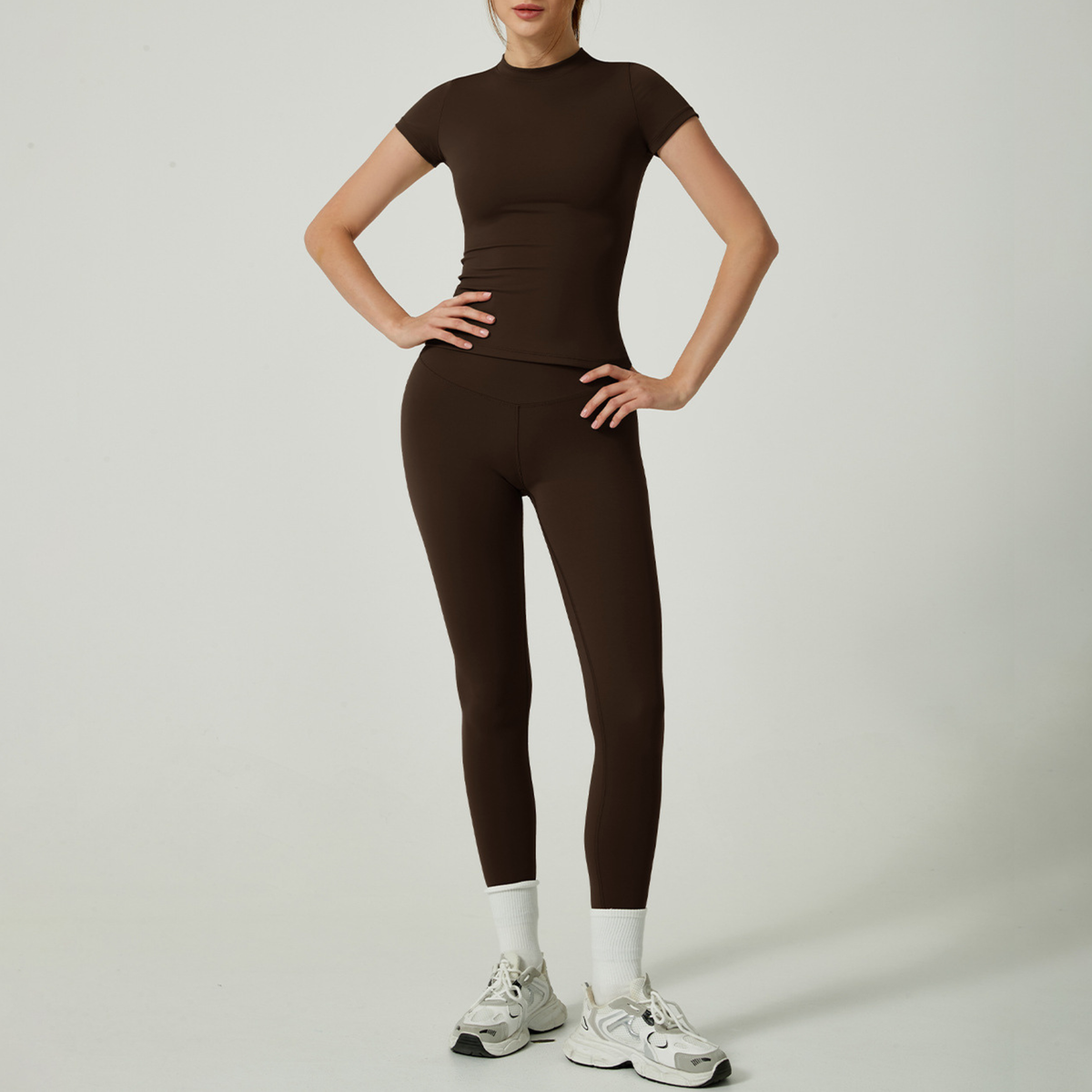 UBE™ - Casual Plain Top and Leggings Loungewear Set