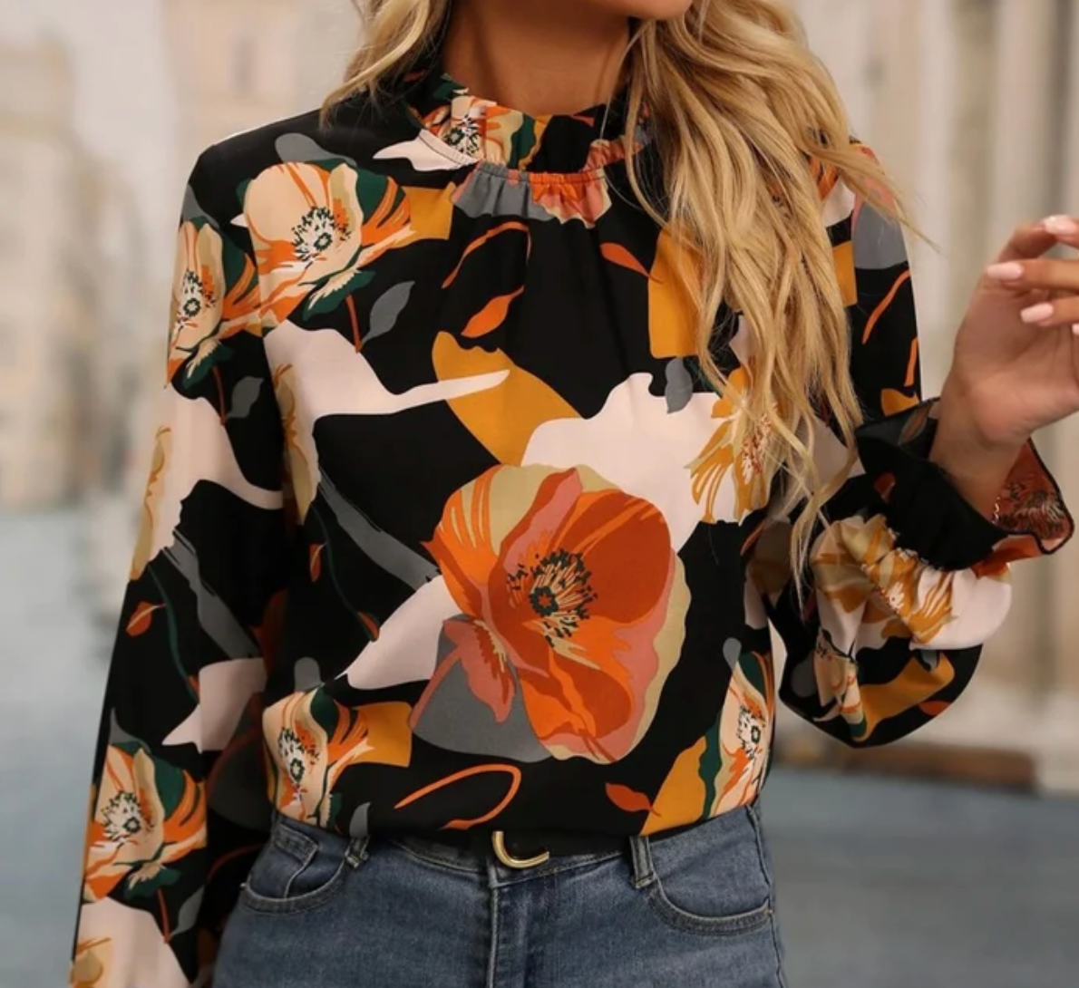 Women’s Floral Long Sleeve Blouse | Printed Design