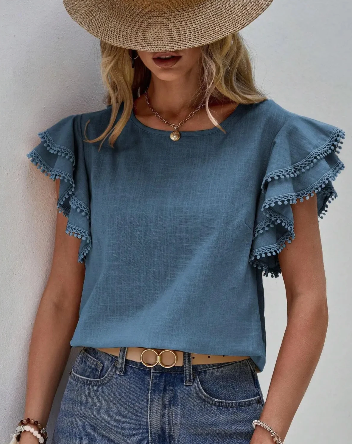 Women’s Ruffled Short Sleeve Blouse | Soft Silhouette