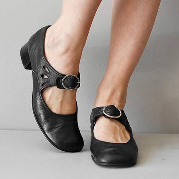 Women’s Mary Jane Shoes | Black Buckle Design