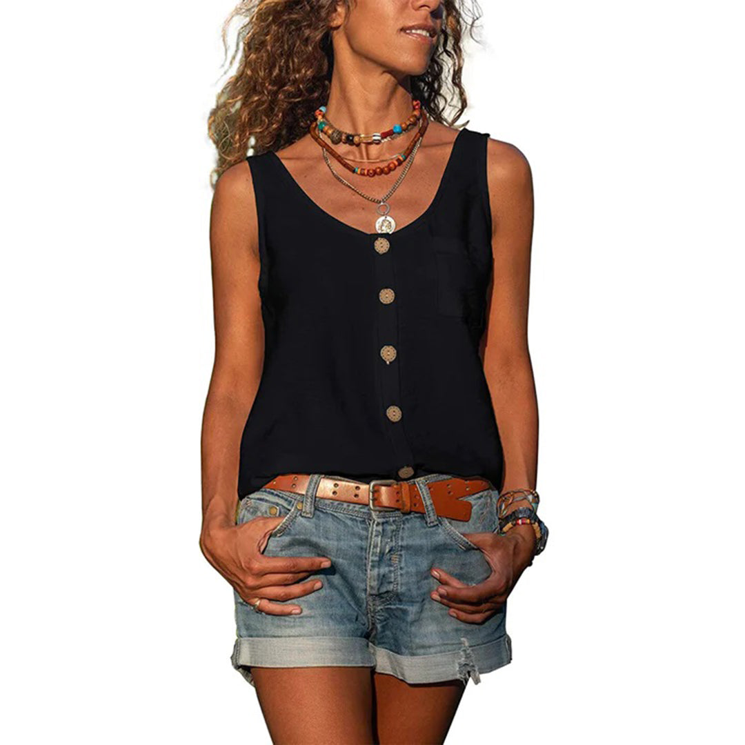 Women's Casual Sleeveless Top with Loose Fit and Breathable Fabric