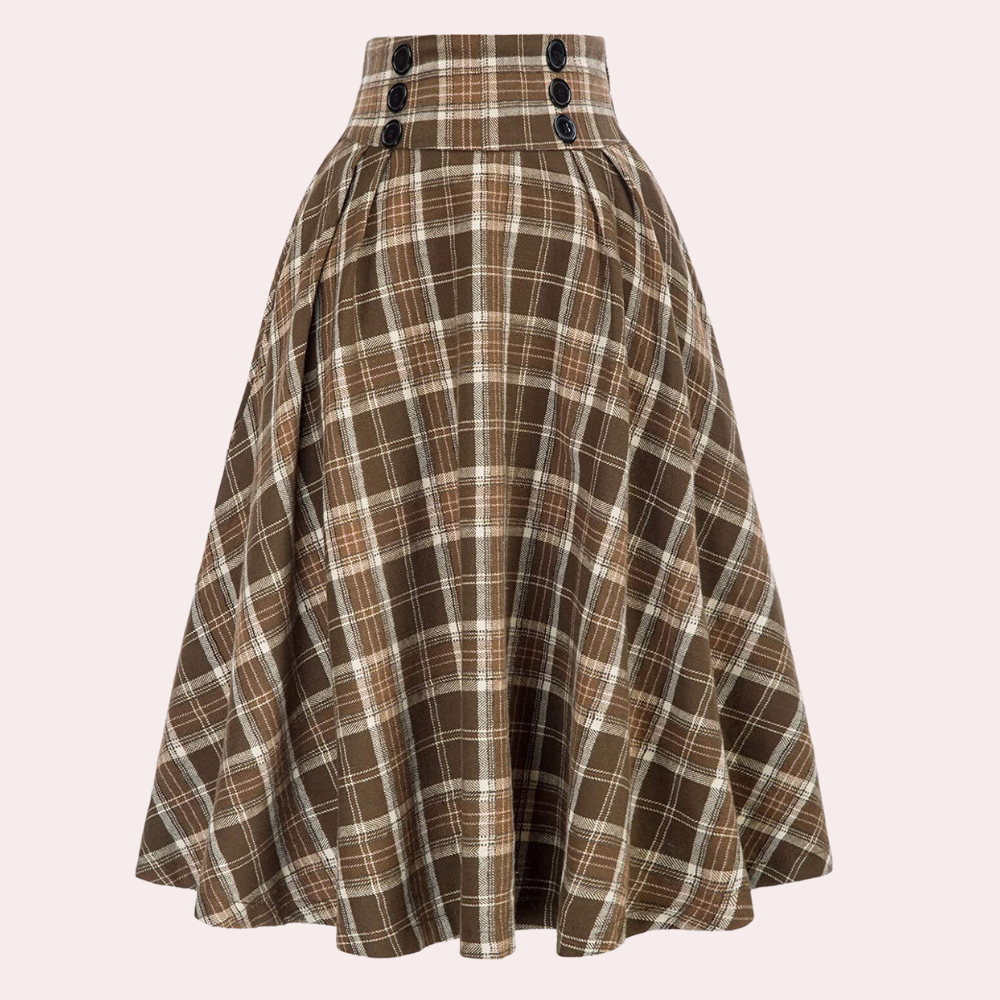 Women’s Plaid A-Line Skirt | Midi