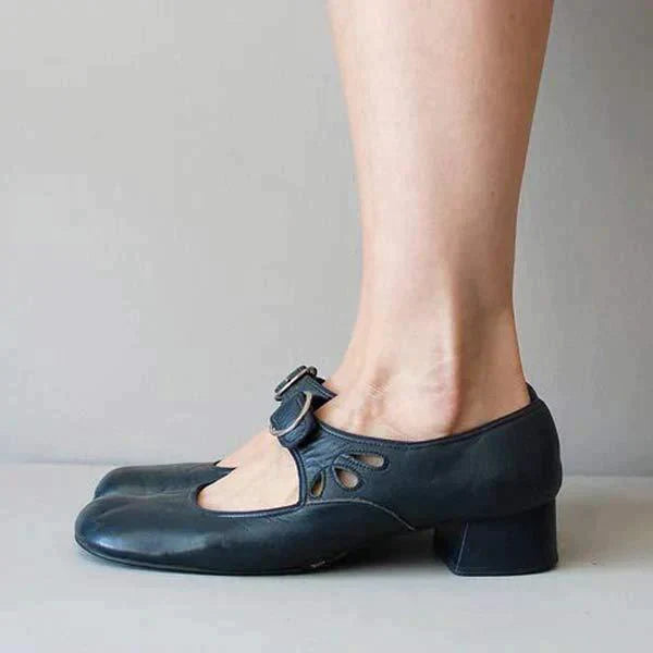 Women’s Mary Jane Shoes | Black Buckle Design
