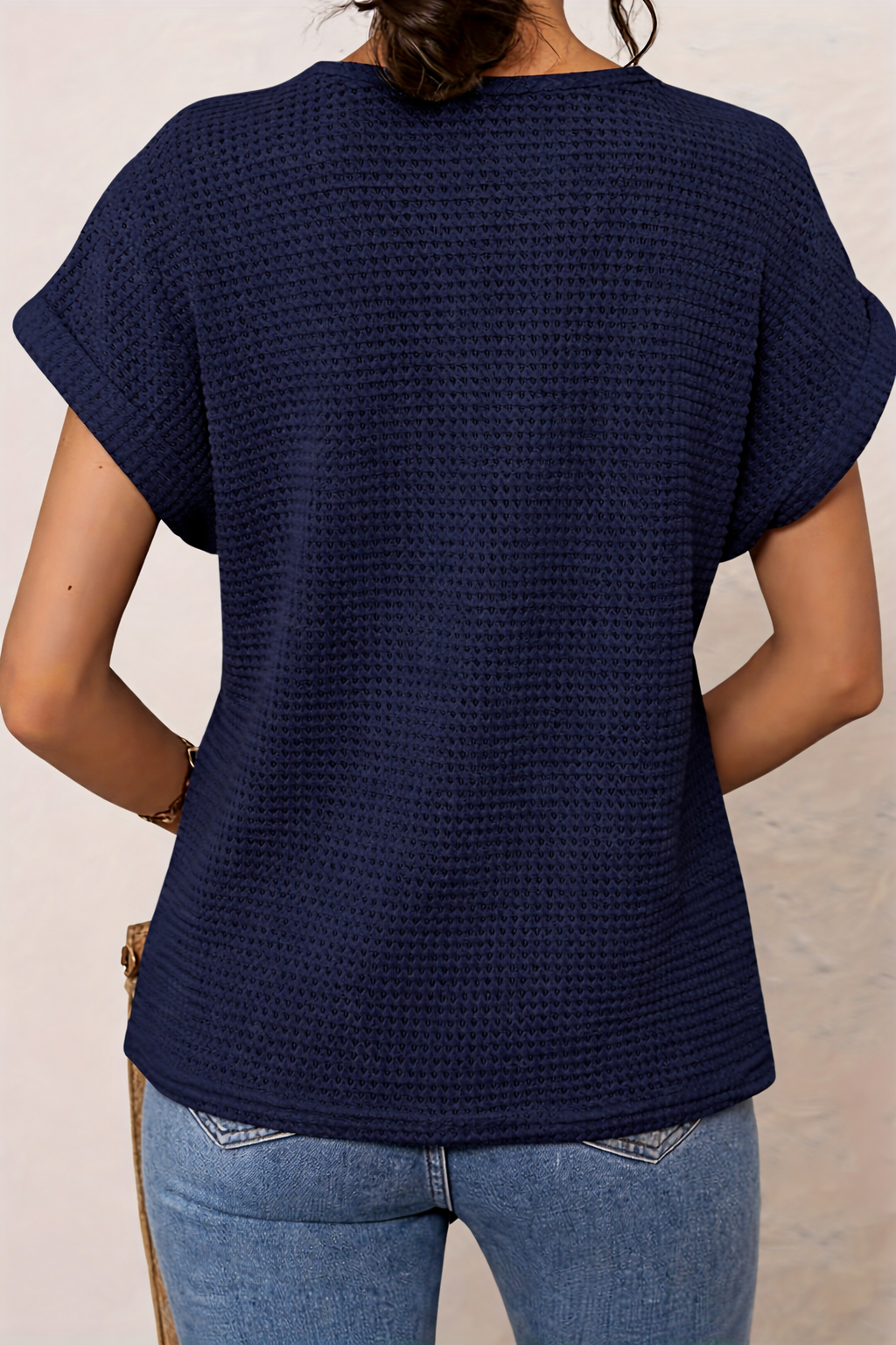 Women's Round Neck Top with Lace Trim and Soft Fabric