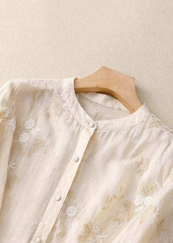 Women's Blouse with Floral Accents and Lightweight Fabric