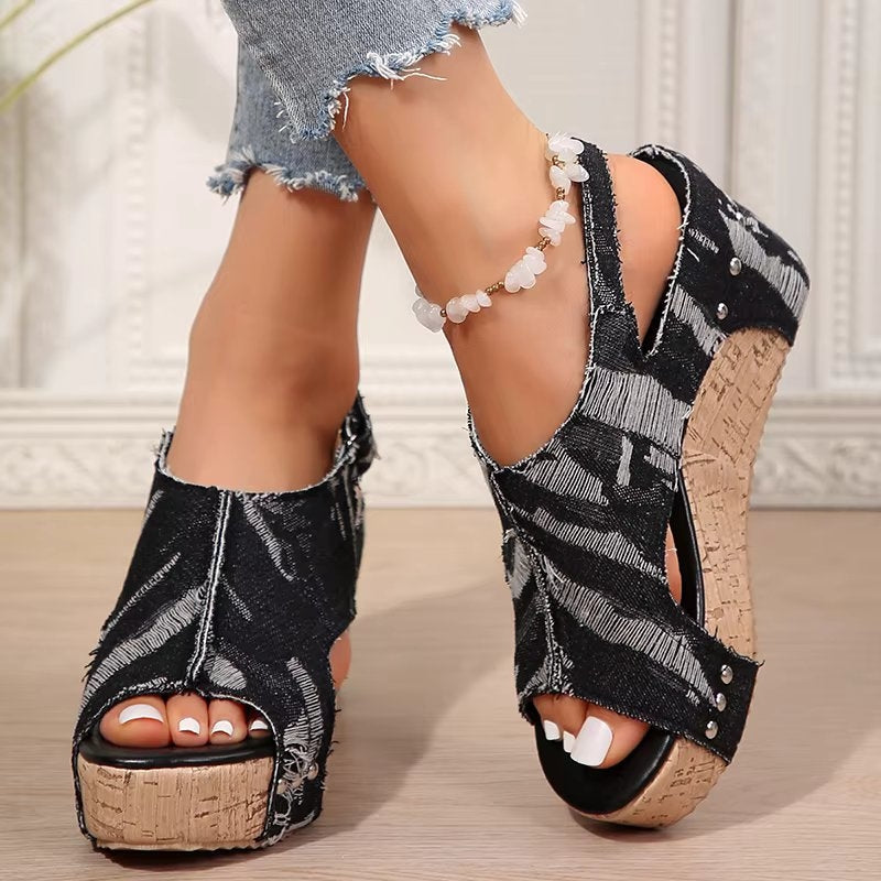 Anika | Women's Cork Wedge Sandals