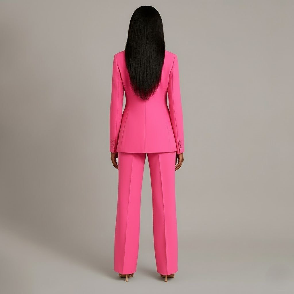 Women’s Blazer and Wide Leg Trousers Set | Button Front