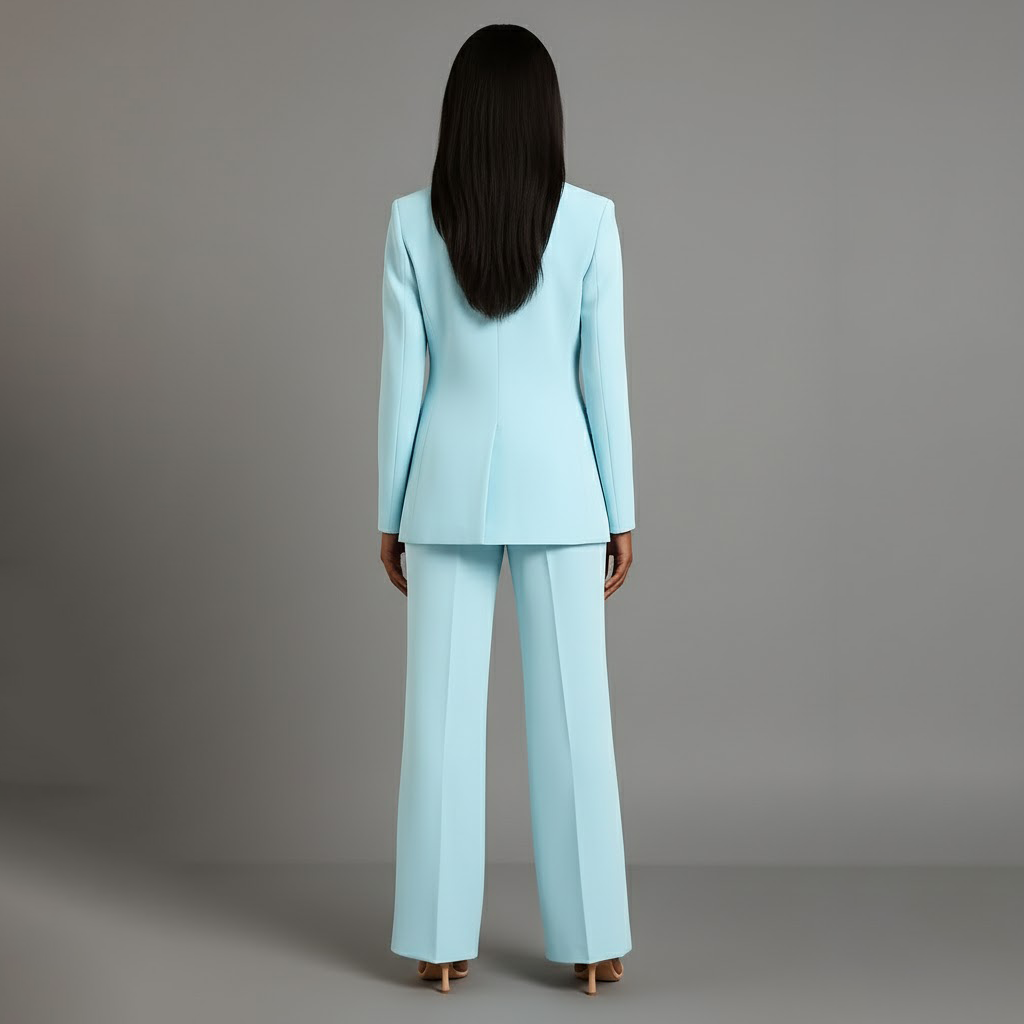 Women’s Blazer and Wide Leg Trousers Set | Button Front