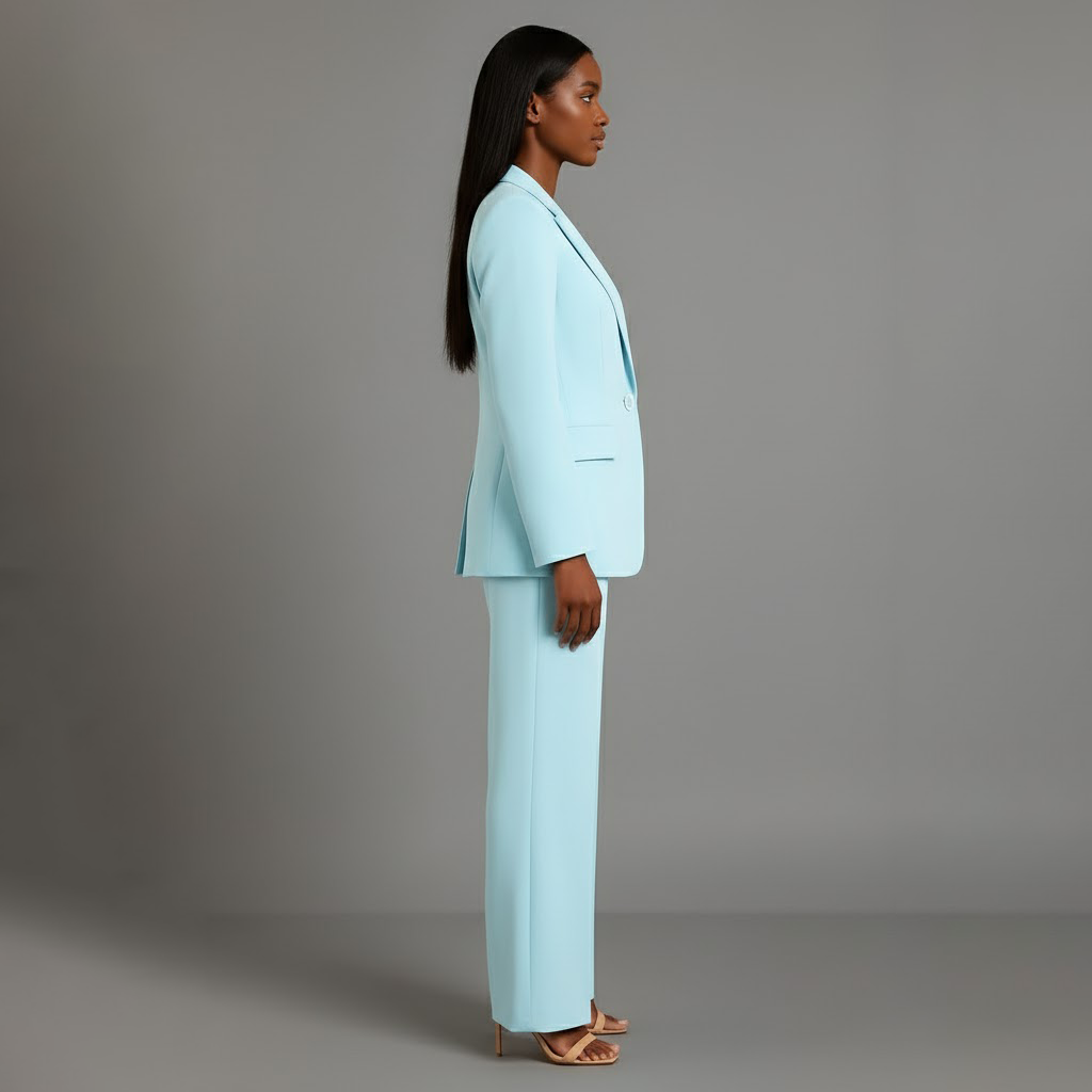 Women’s Blazer and Wide Leg Trousers Set | Button Front