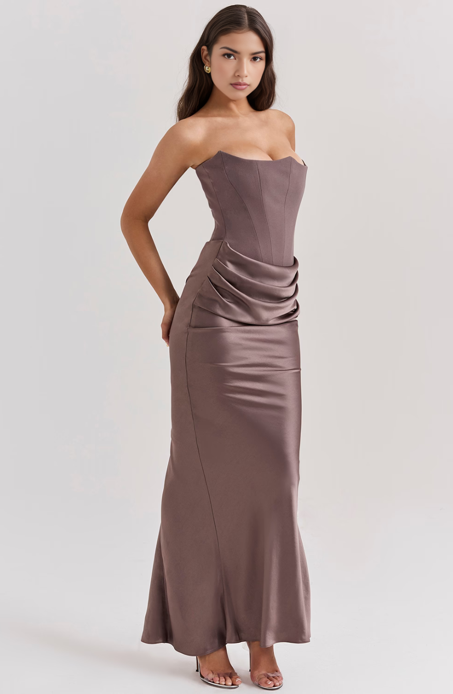 Women's Lace Strapless Dress with Elegant Design and Versatile Style