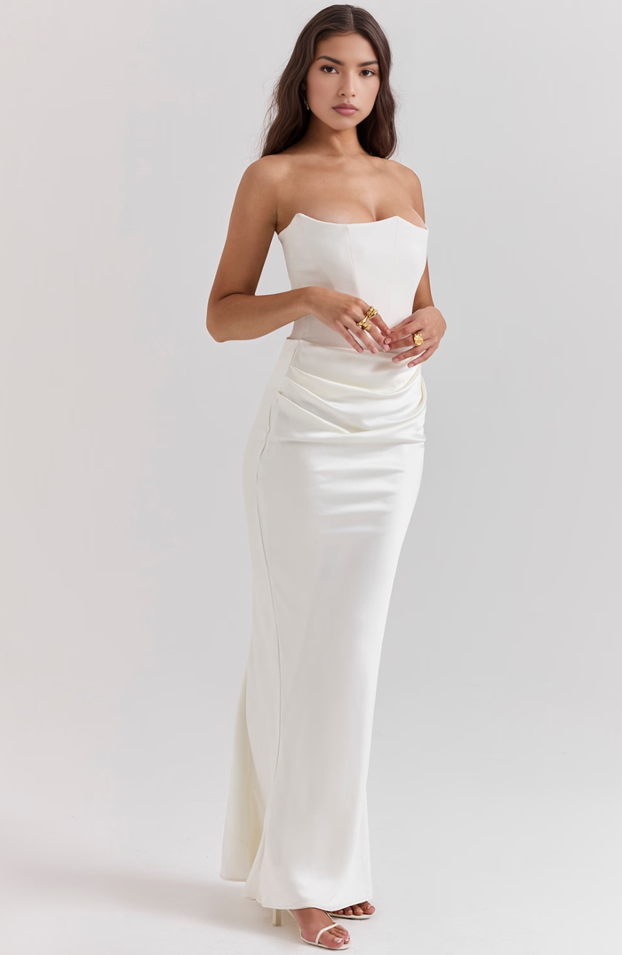 Women's Lace Strapless Dress with Elegant Design and Versatile Style