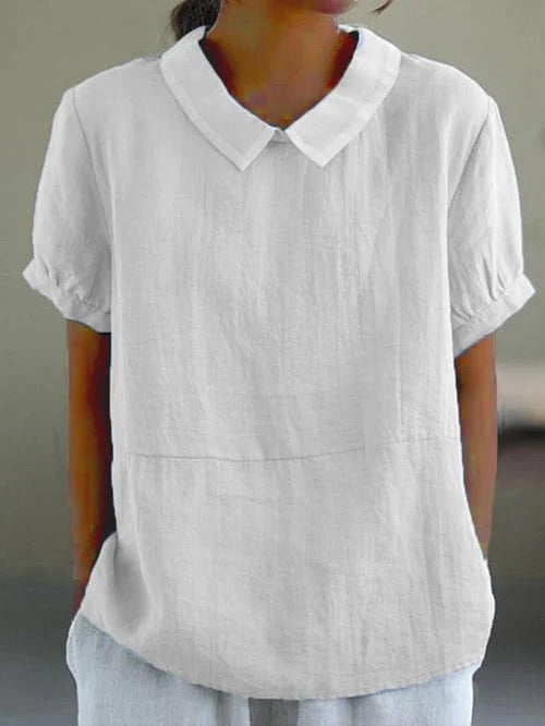 Women’s Short Sleeve Blouse | Collared Neck