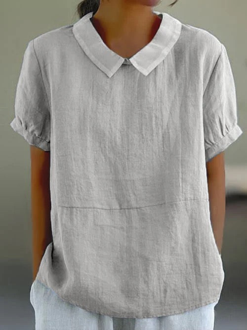 Women’s Short Sleeve Blouse | Collared Neck