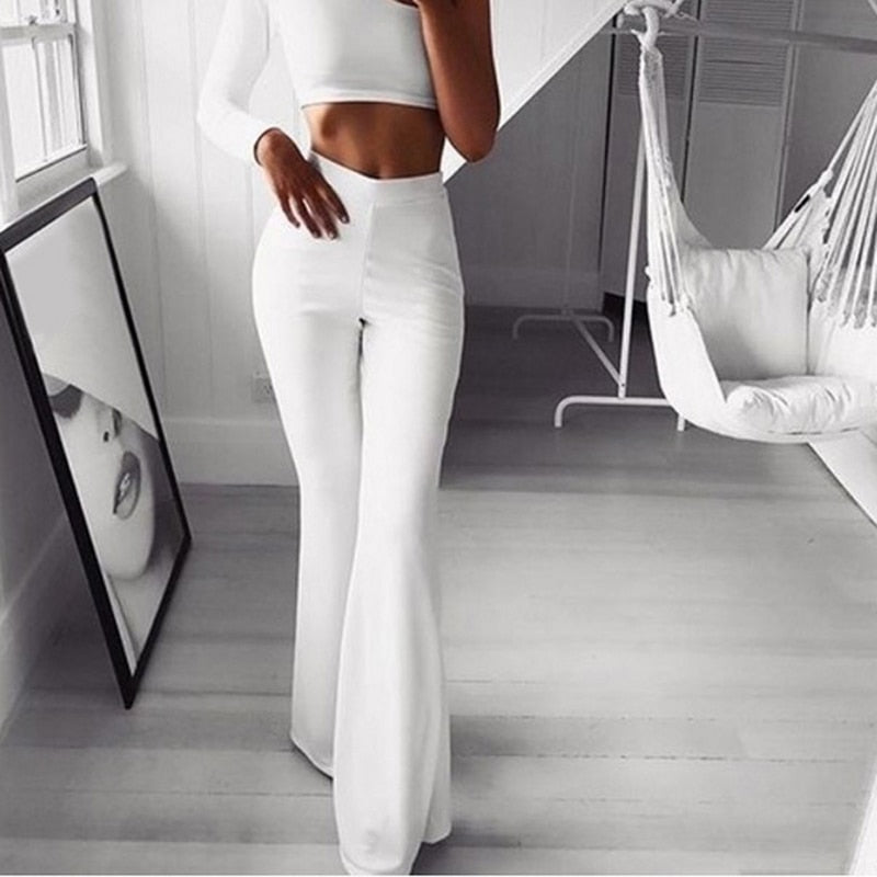 Women’s High-Waist Flared Trousers | Long
