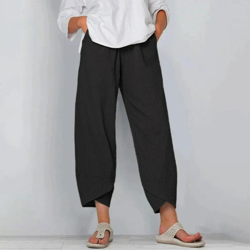 Women's Summer Trousers with Lightweight Fabric and Relaxed Fit