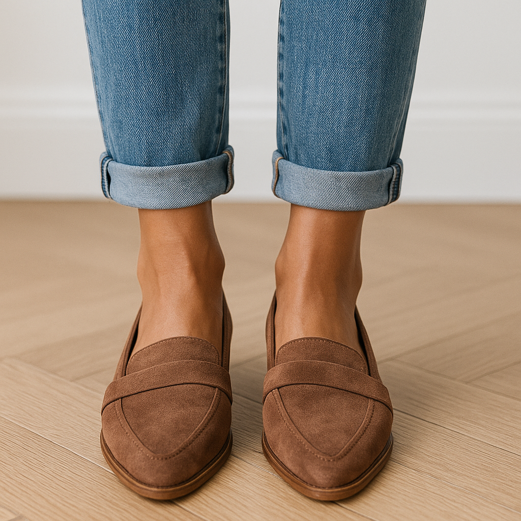 Women’s Loafers | Gray Low Heel Design