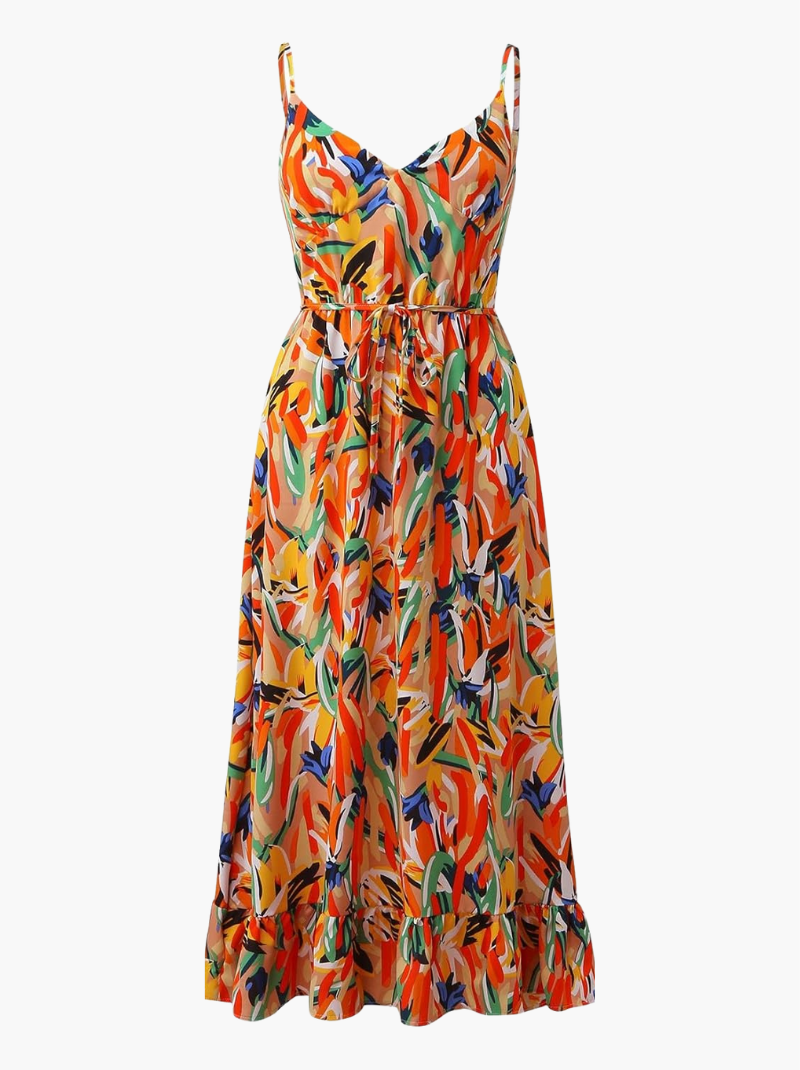 Women's Tropical Style Dress with Flattering Cut and Versatile Design