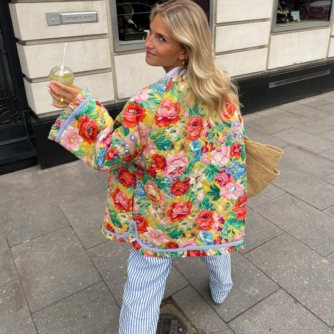 Coat Women - Lightweight Printed Coat with Relaxed Fit