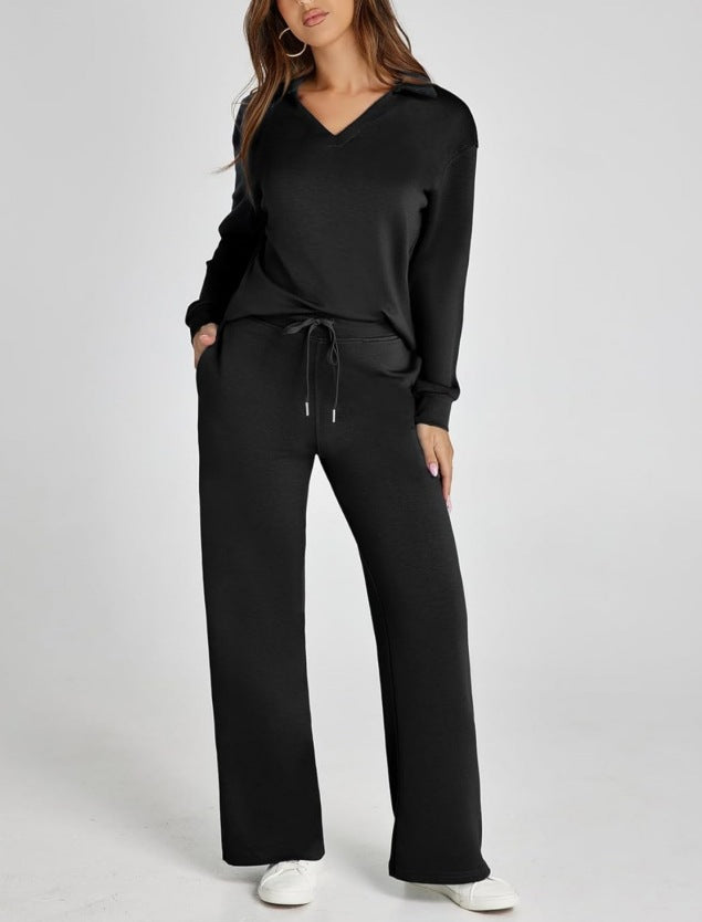 Women’s Two-Piece Suit Set | Zipper Sweater and Pants