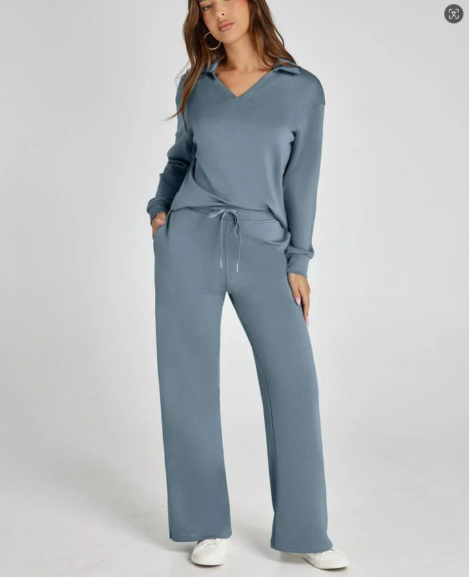 Women’s Two-Piece Suit Set | Zipper Sweater and Pants
