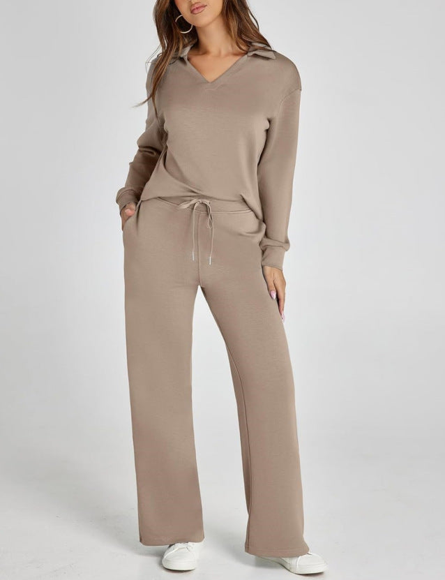 Women’s Two-Piece Suit Set | Zipper Sweater and Pants