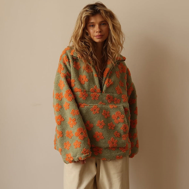 Women's Knit Sweater with Relaxed Fit and Soft Texture