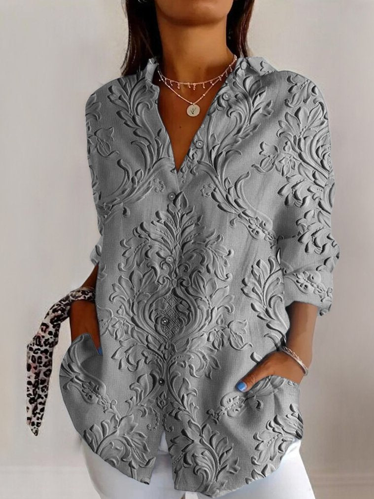 Women’s Shirt | Embossed Floral Design