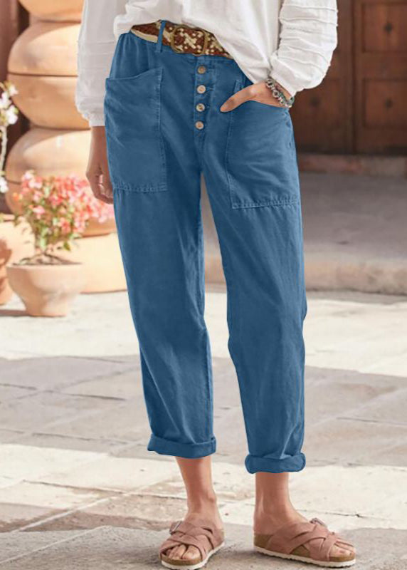Women's Relaxed Trousers with Wide Leg and Adjustable Waist