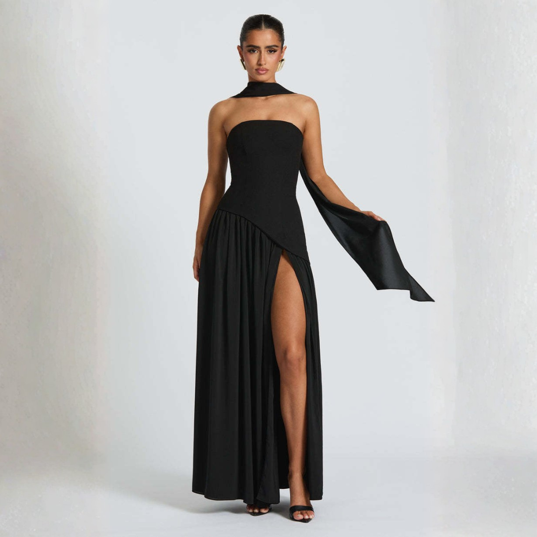 Women’s Strapless Asymmetrical Dress | Maxi