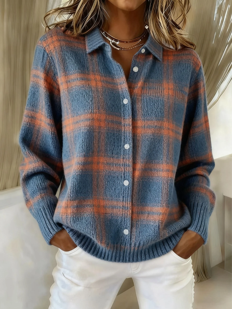 Women’s Hooded Blouse | Check Design