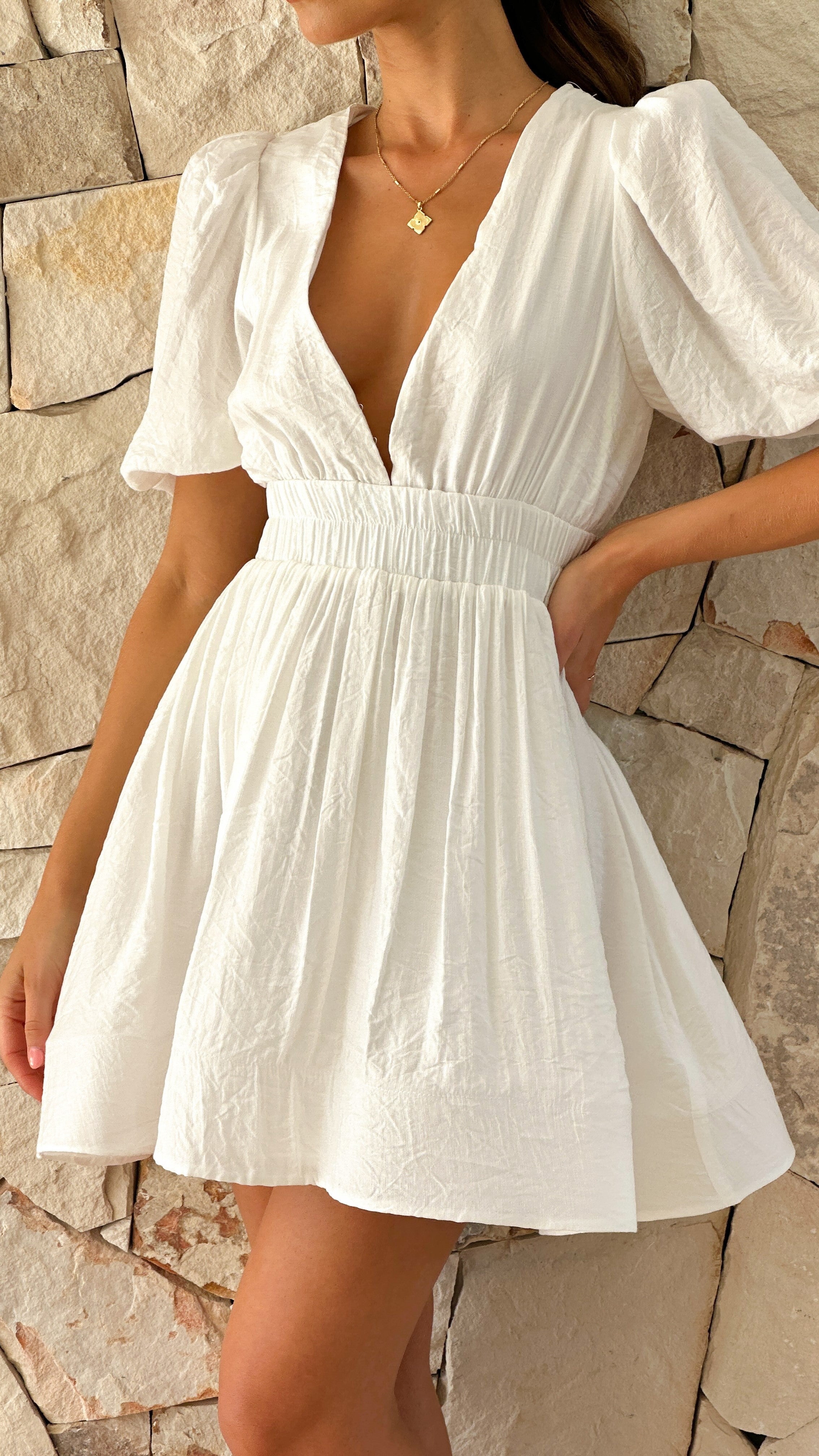 Women’s Puff Sleeve Square Neck Dress | Mini