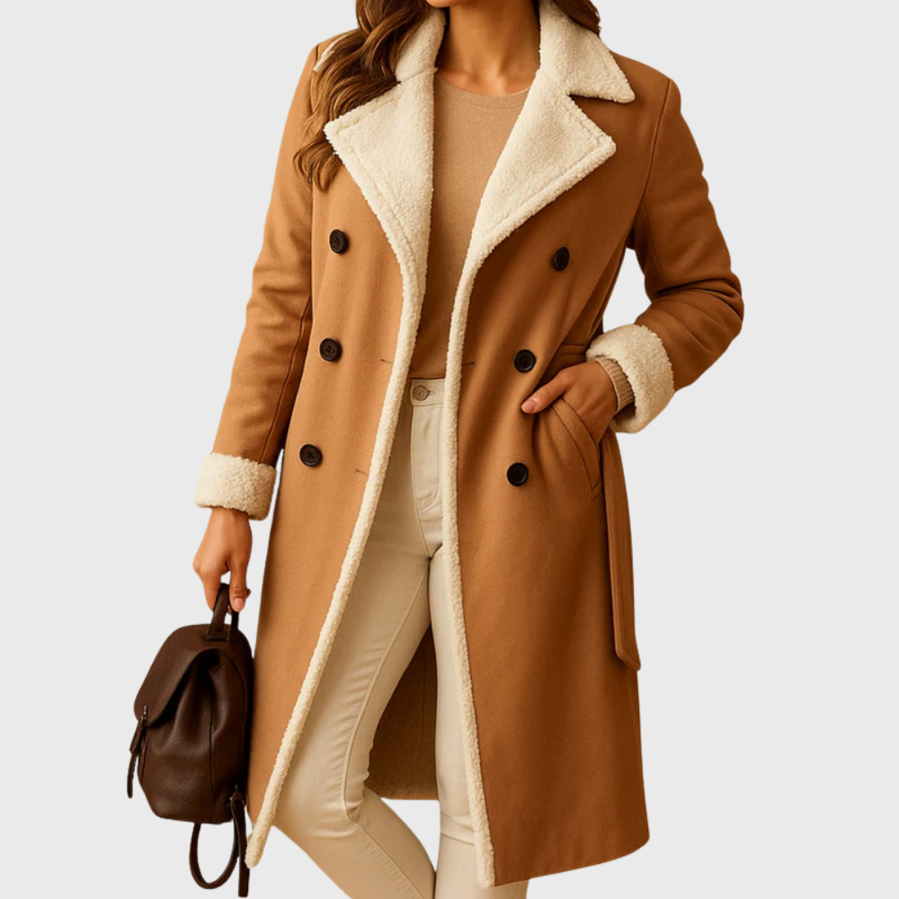 Women's Longline Winter Coat with Insulated Design and Hood