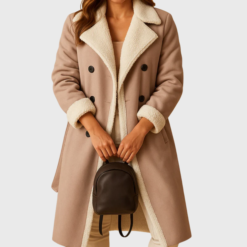 Women's Longline Winter Coat with Insulated Design and Hood