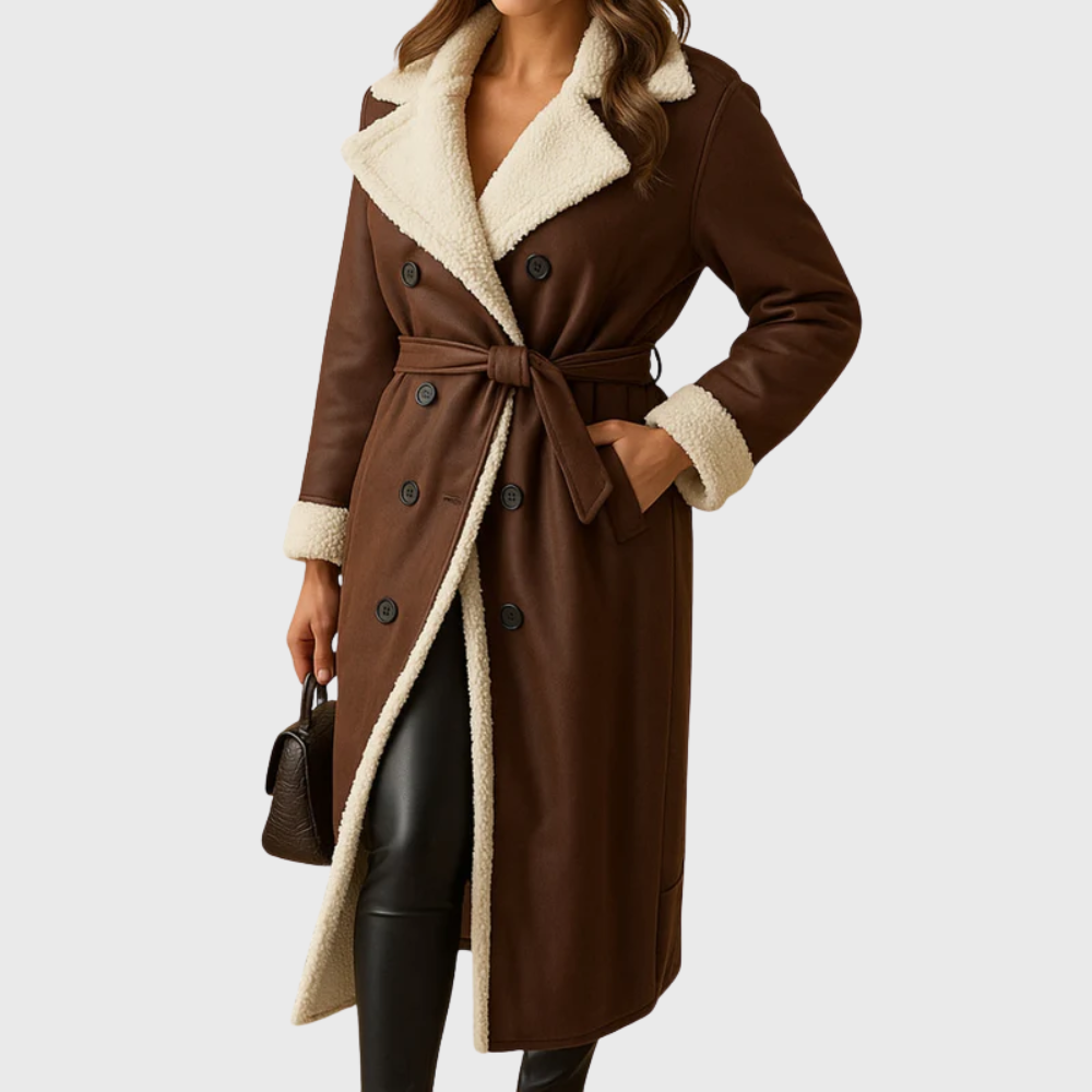 Women's Longline Winter Coat with Insulated Design and Hood