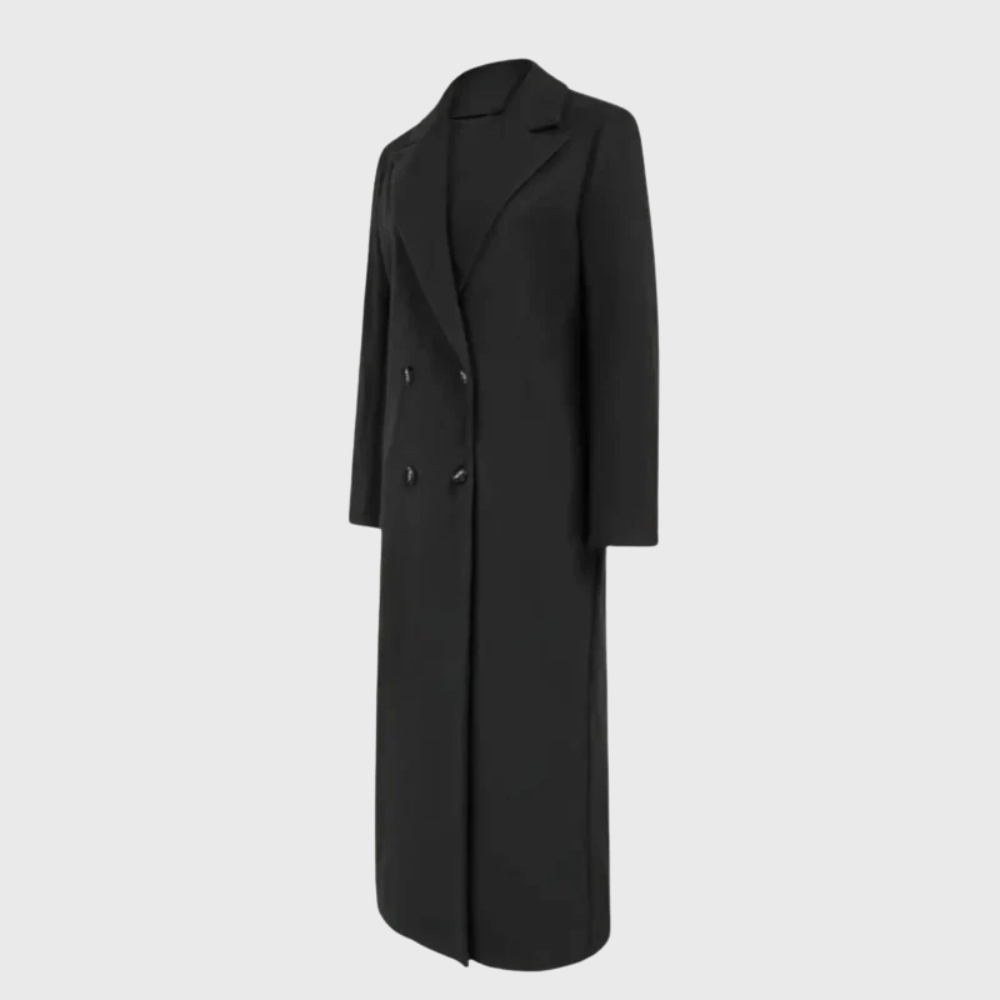 Women's Winter Trench Coat with Longline Design and Warmth