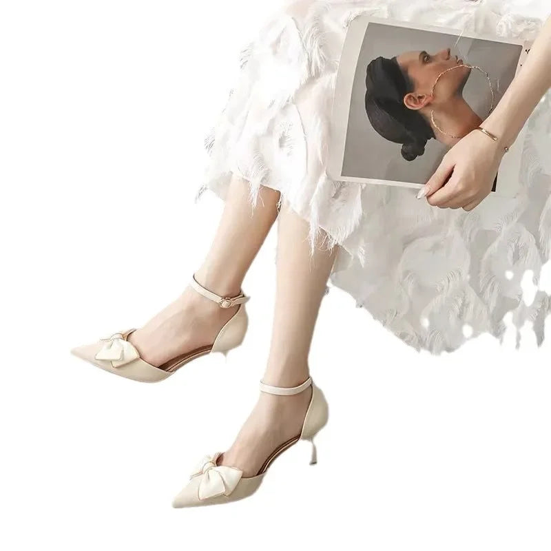 Erich | Pointed Strap Heels with Bow Detail