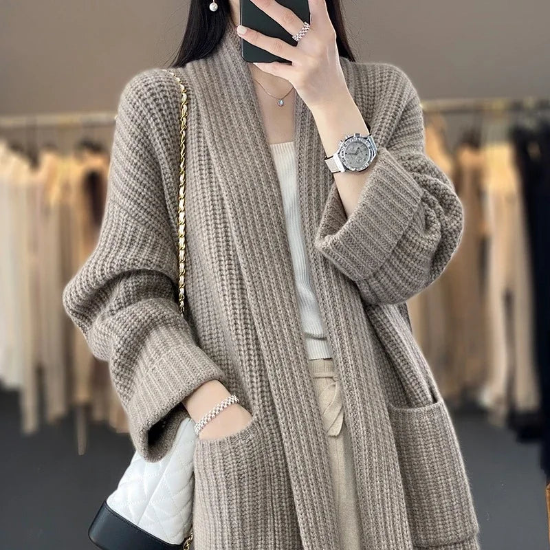 Women's Open Cardigan with Lightweight Fabric and Versatile Design