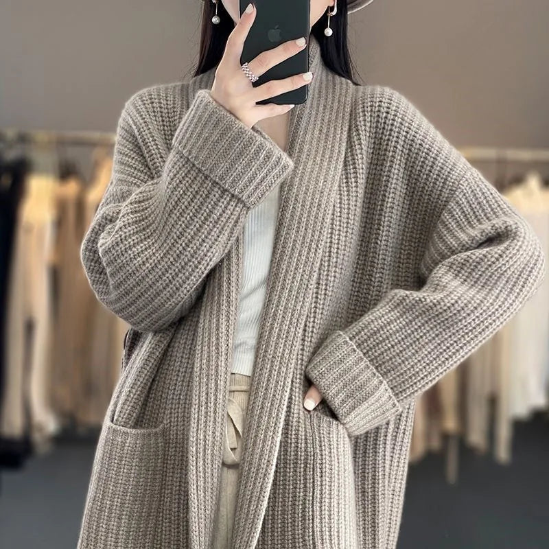 Women's Open Cardigan with Lightweight Fabric and Versatile Design