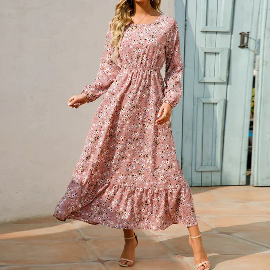 Women's Maxi Dress with Flowy Design and Adjustable Straps