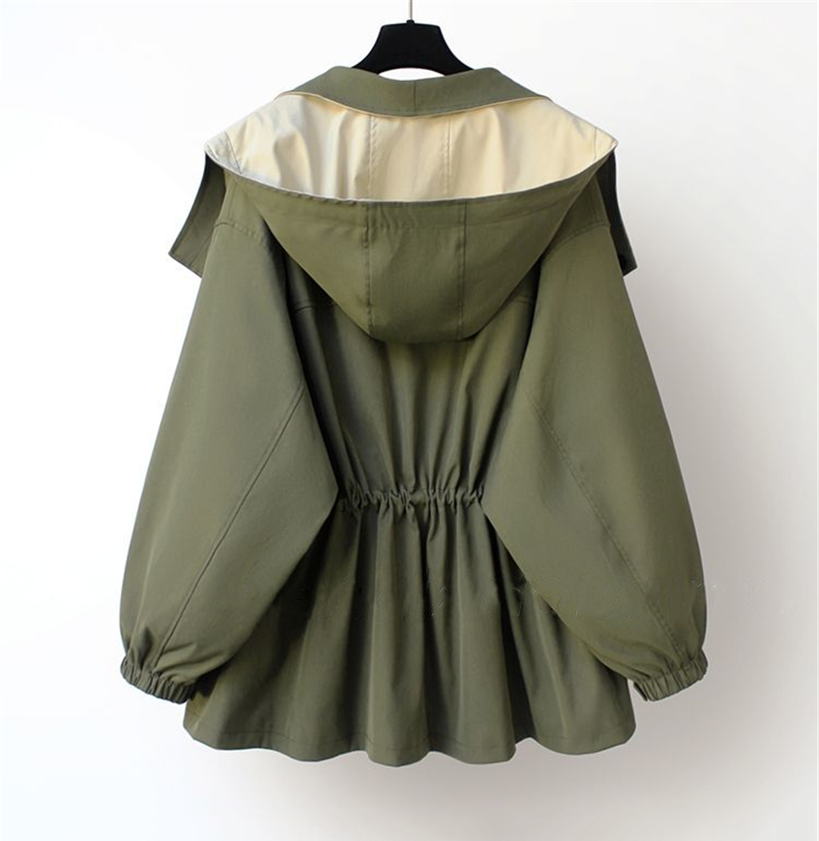 Women's Lightweight Windbreaker Jacket with Water-Resistant Fabric and Adjustable Hood