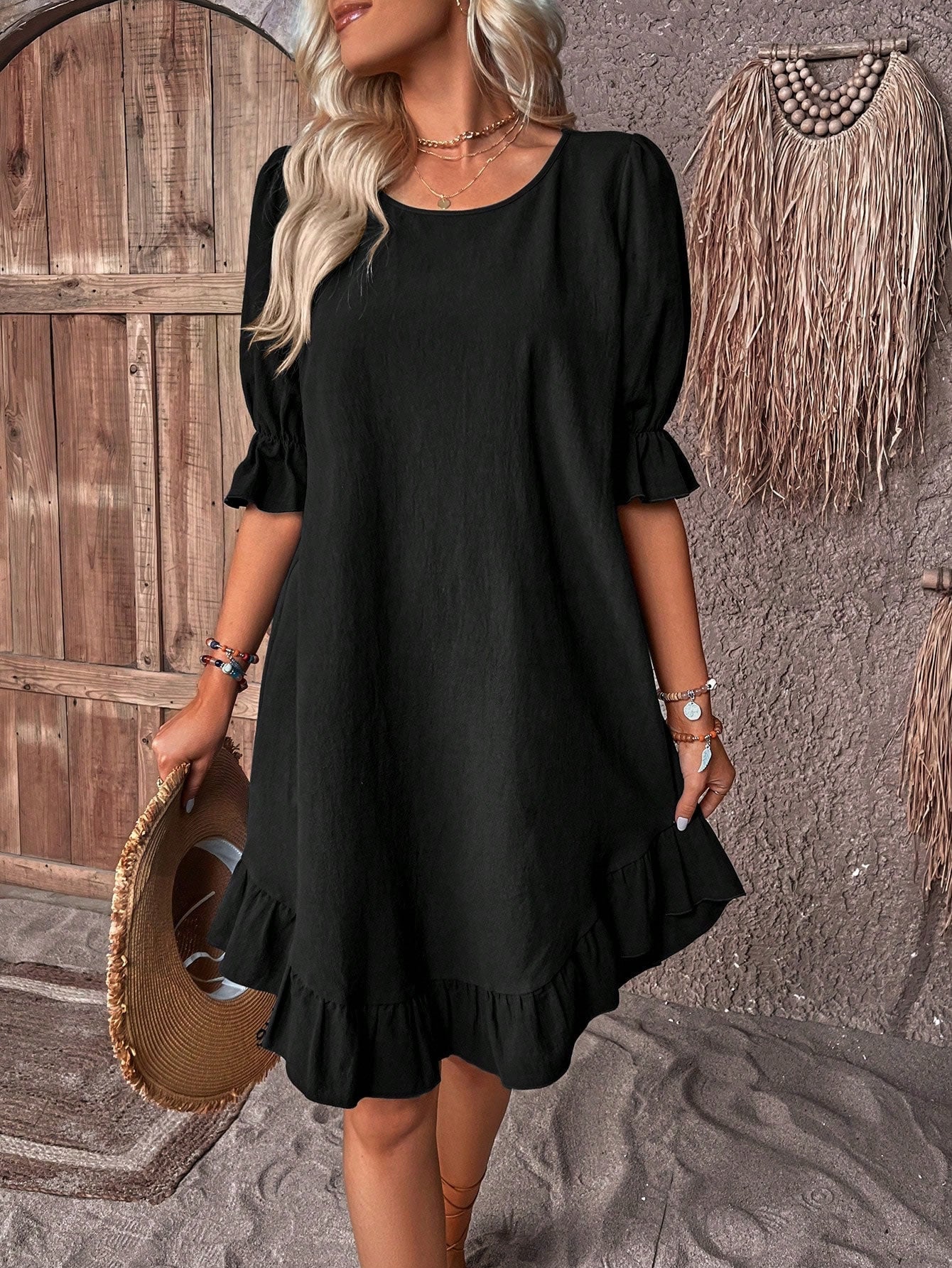 Women's Summer Dress with Tummy Coverage and Relaxed Fit