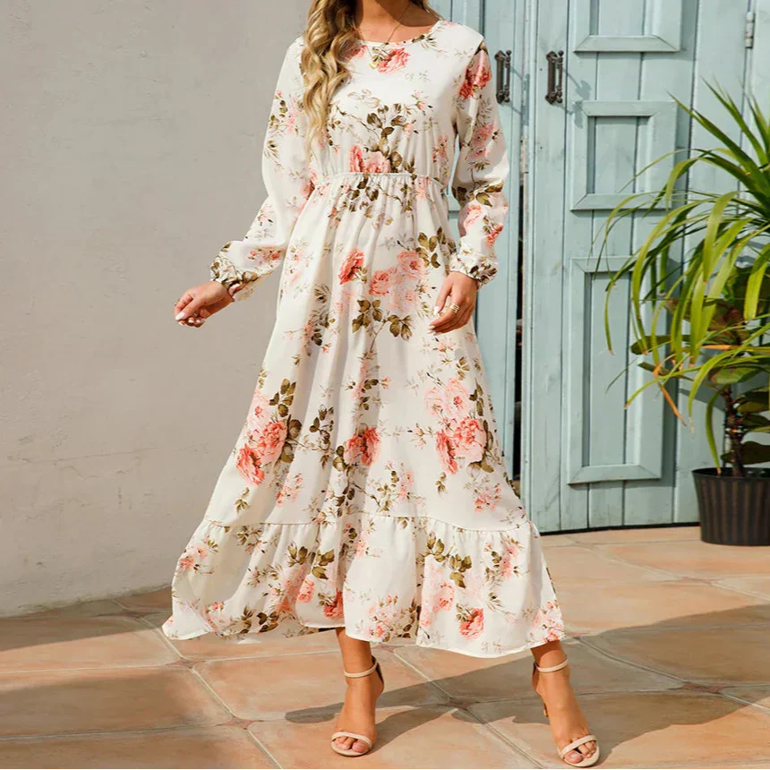 Women's Maxi Dress with Flowy Design and Adjustable Straps