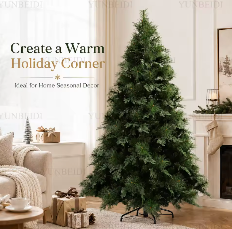 Large Artificial Christmas Tree – Natural Pine Look, Home & Party Décor