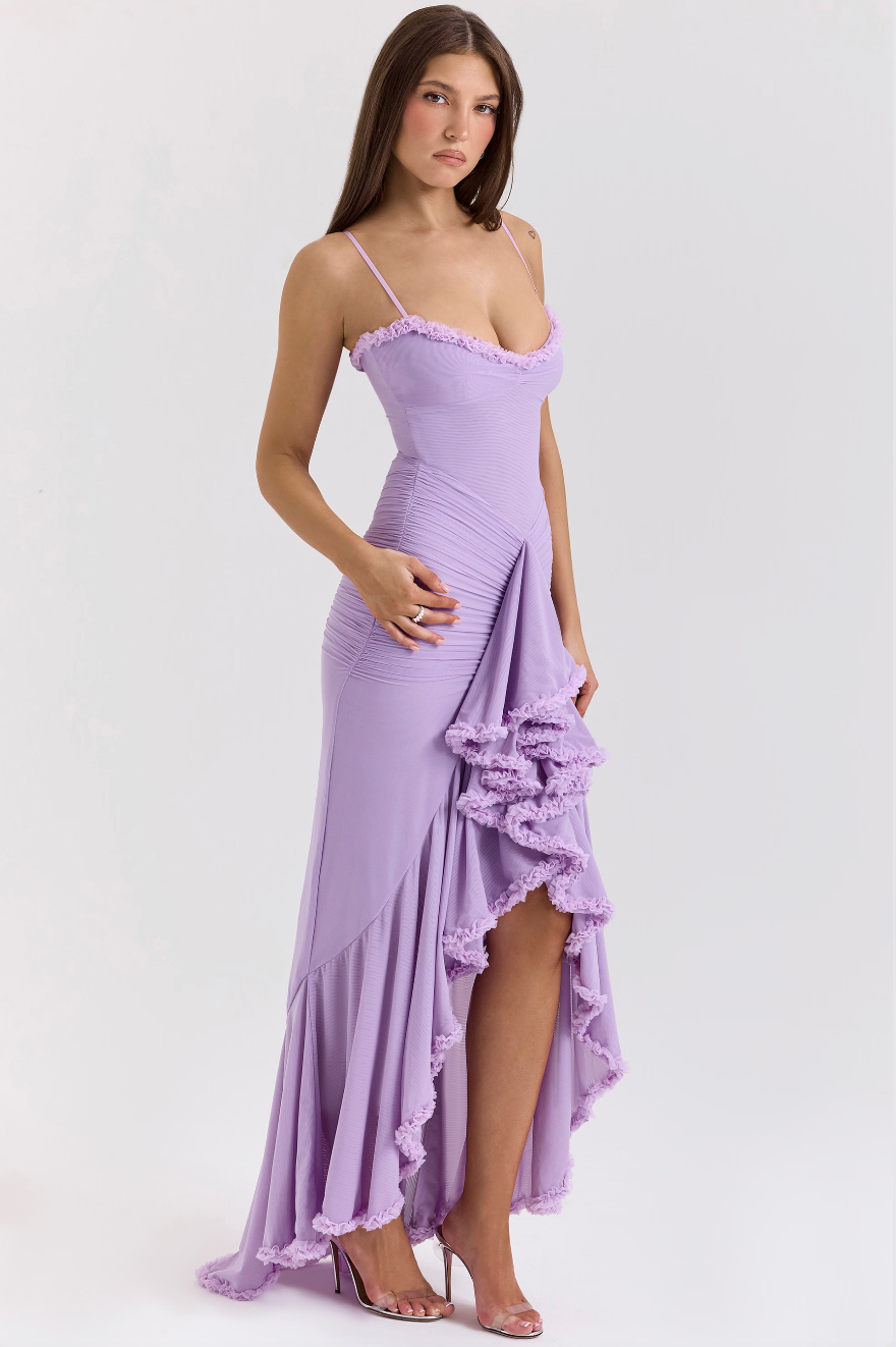 Women's Lace Ruched Dress with Elegant Design and Versatile Fit