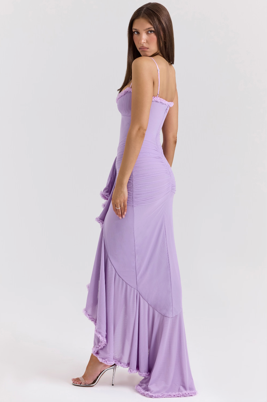 Women's Lace Ruched Dress with Elegant Design and Versatile Fit