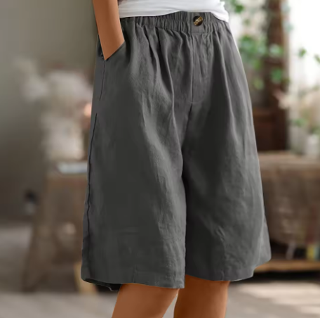 Women's Casual Shorts with Relaxed Fit and Adjustable Waist